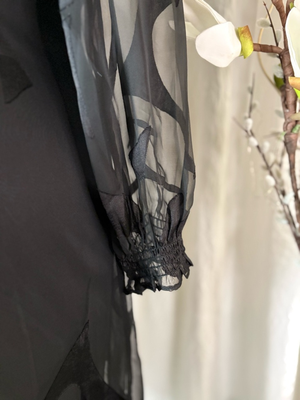 DKNY Faux wrap Black Asymmetrical Dress - Picture 7 of 9